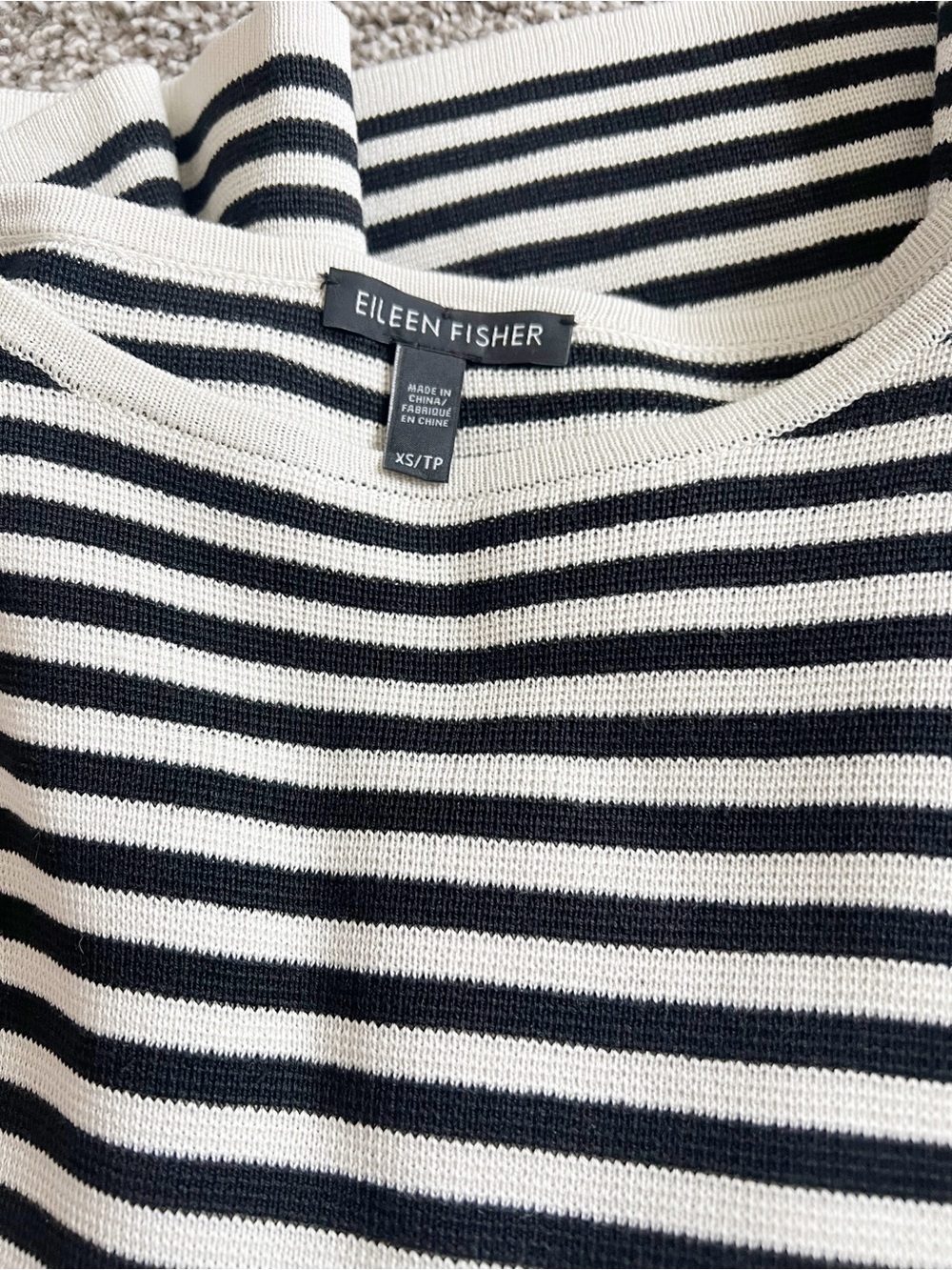 Eileen Fisher Silk Blend Striped Top XS - Picture 3 of 4